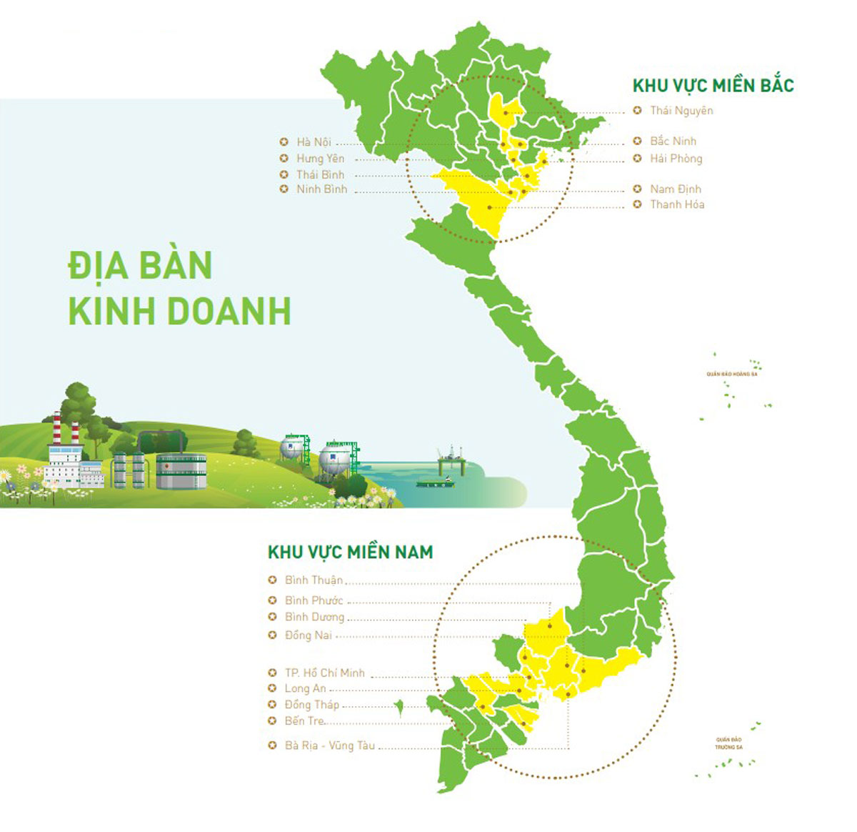Địa bàn kinh doanh LNG của CNG Việt Nam