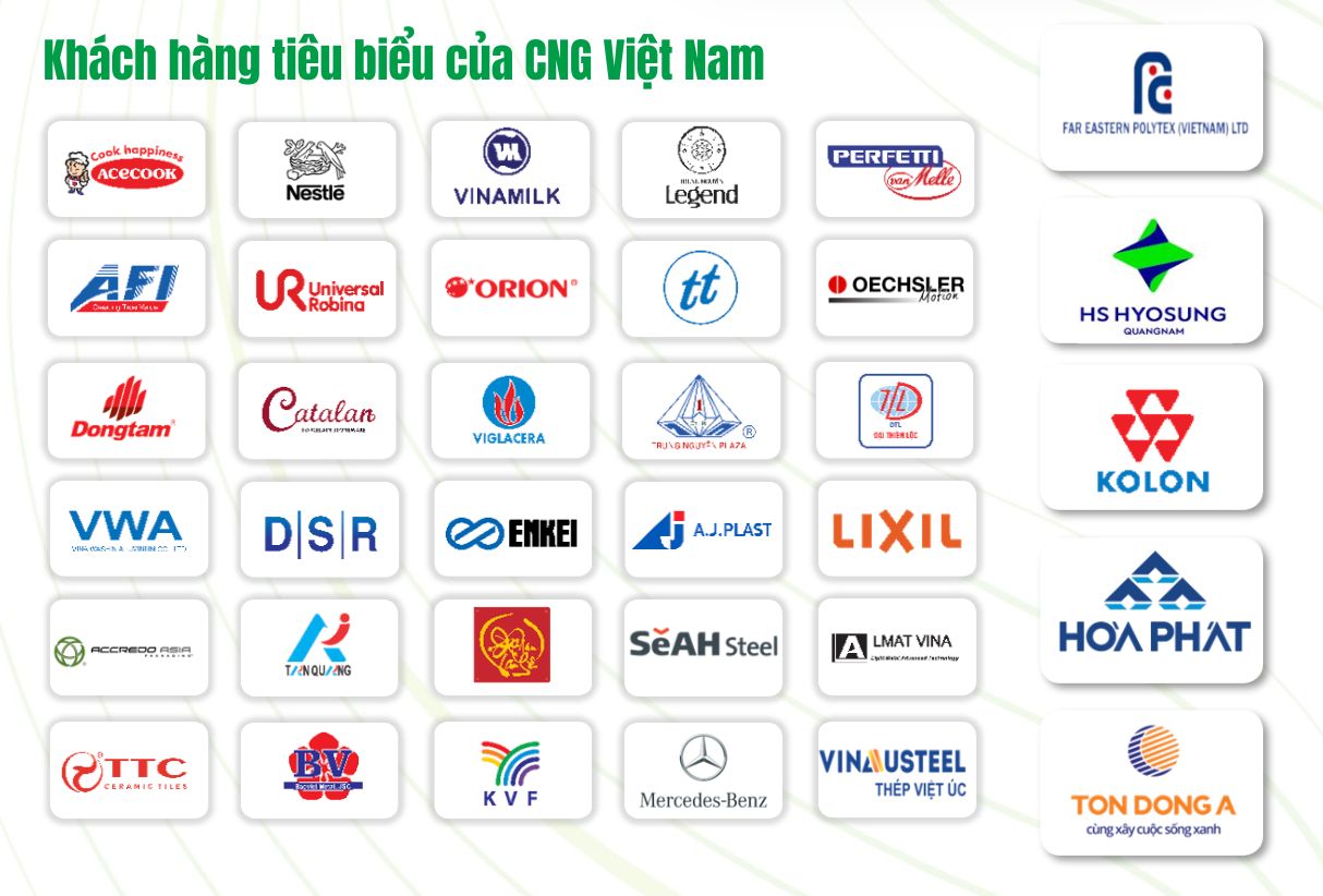 Danh sách khách hàng tiêu biểu của CTCP CNG Việt Nam 