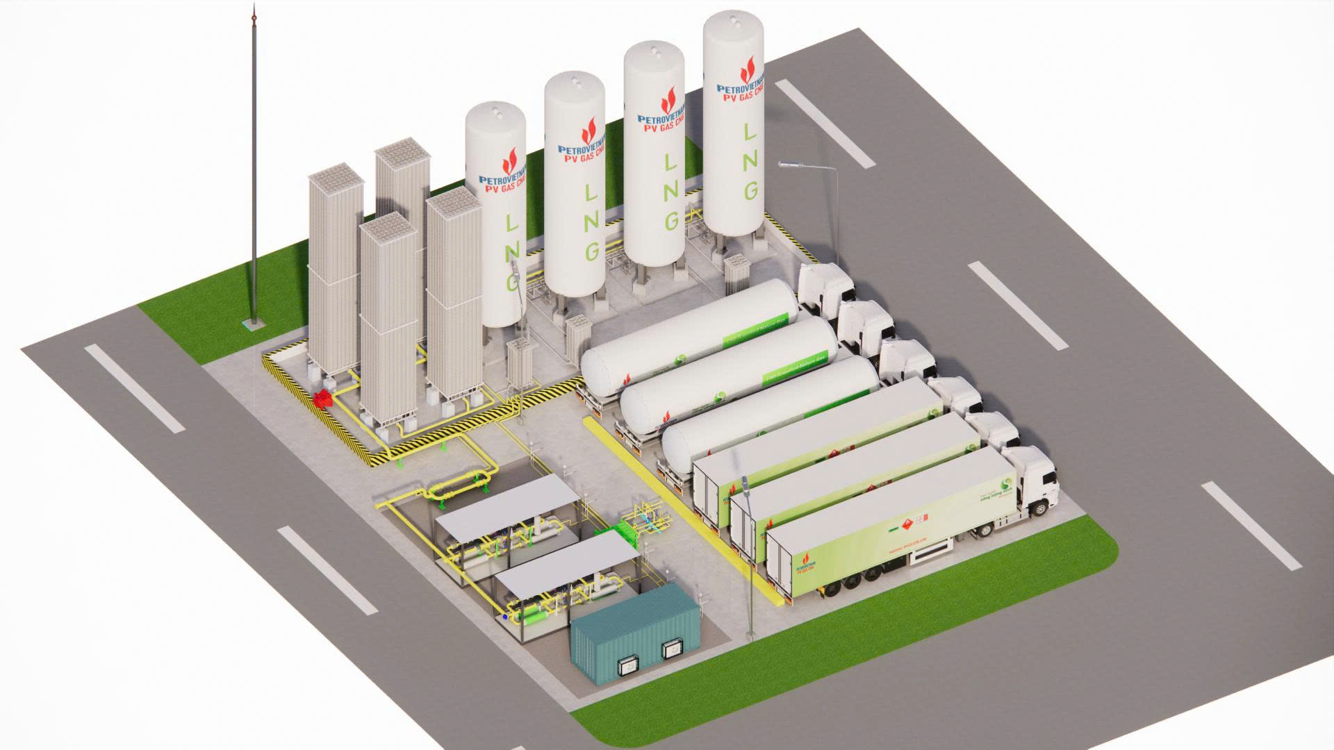 Phối cảnh dự án tích hợp CNG-LNG của nhà máy Cát Tường khi nâng công suất sản xuất ở các giai đoạn kế tiếp